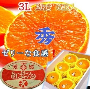 愛媛産 特大玉【紅まどんな】ゼリーな柑橘類（3L 6玉 )約1.8~2kg 化粧箱付きご贈答用に最適