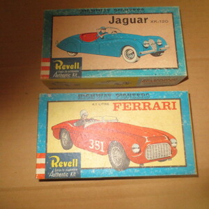 古いプラモデル　空箱　説明書付き　レベル 　1952　 Jaguar　XK-120＆Ferrari