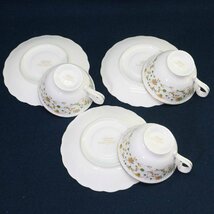 Noritake ノリタケ カップ＆ソーサー3客セット ボーンチャイナ スタジオコレクション 金彩 小花柄 黄色 緑◆732f06_画像6