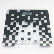 動作品 TANITA タニタ デジタル体重計 HD-380 強化ガラス製 ブラック おしゃれ デジタルヘルスメーター◆740f12_画像1