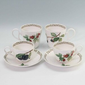 Noritake ノリタケ プリマチャイナ ロイヤルオーチャード カップ＆ソーサー/マグカップ 2客ずつセット ペア フルーツ柄◆745f07