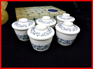 ◆Noritake/ノリタケ Royal Blue 蒸し茶碗 5客 ロイヤルブルー