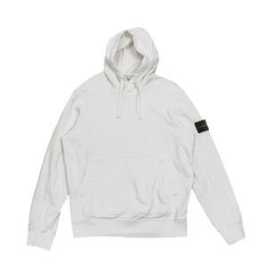 美品 ストーンアイランド サイド ロゴパッチ フーディー パーカー メンズ コットン 白 L STONE ISLAND