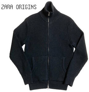 ZARA origins S 38 黒 ブラック ドライバーズニット ザラ オリジンズ