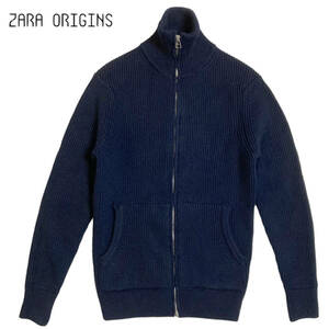 ZARA origins S 38 ネイビー 濃紺ドライバーズニット ザラ オリジンズ