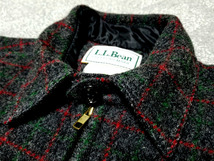 美品 80s～ USA製 llbean エルエルビーン ウールジャケット グレー 赤 緑 チェック柄 M L 位 アメリカ製 80年代 90年代 アウター_画像7