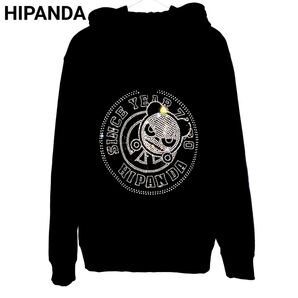 近日削除【先着即決限定特別価格!】希少限定★HIPANDA ハイパンダ ゴールド☆ラインストーン エンブレム パーカー 入手困難
