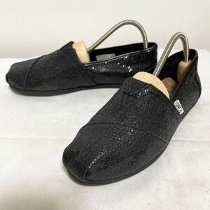 和120★ TOMS BEAUTY&YOUTH トムス ビューティー&ユース スリッポン シューズ キラキラ W7 レディース ブラック