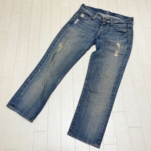  peace 124* 7 for all mankind Seven For All Mankind Denim pants jeans 25 lady's blue damage processing 