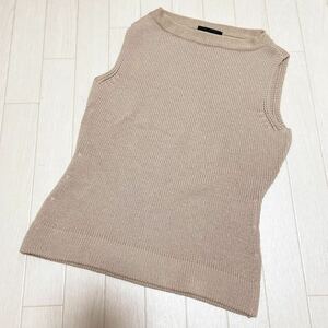  peace 124* UNTITLED Untitled knitted the best sleeveless sweater made in Japan lady's beige 