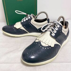  peace 135* box attaching LOTTUSSE golfrotuse golf shoes tassel medali on leather 35 lady's navy white 