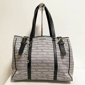  peace 145*① Samantha Thavasa Samantha Thavasa tote bag shoulder .. bag Logo pattern Kirakira lady's silver black 