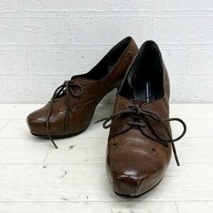 1279* RABOKIGOSHI workslabokigosi Works shoes shoes pumps high heel 3 hole casual Brown lady's 23.0