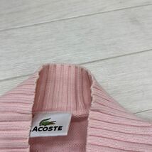 1286◎ LACOSTE ラコステ トップス ニット カーディガン 長袖 フルジップ ワンポイント ロゴ 刺繍 ピンク レディース3_画像3