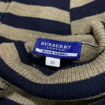 WW▼ 洗練されたデザイン!!'着心地抜群'BURBERRY BLUELABELバーバリー ブルーレーベル ボーダー柄 タートルネック 長袖 ニット セーター 38_画像6