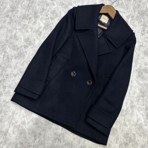 OO1 @ 良品 / 着心地抜群 '日本製' MEDDUM メデューム WOOL メルトンウール ダブル ジャケット size40 レディース 婦人服 アウター NAVY