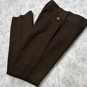 II ＊ 古着 '履き心地抜群' 人気モデル Dickies ディッキーズ SLIM STRAIGHT チノパン / ワークパンツ W30 L34 メンズ ボトムス BROWN