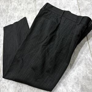 C ＊ 高級紳士服 '希少 ビンテージ' Christian Dior Monsieur クリスチャンディオール 高品質 WOOL ストライプ柄 スラックスパンツ AB7 