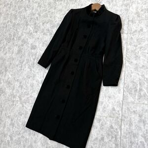 QQ1 ＊ 極上ウール100% '高級感溢れる' MARIE CLAIRE マリクレール 高品質 WOOL コート風 ロング ワンピース size11 レディース 婦人服