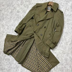 RR1 ＊ 英国製 '希少 80' ビンテージ' Aquascutum アクアスキュータム 裏地 ハウスチェック / トレンチコート size36 メンズ 高級紳士服