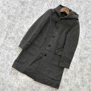 RR1 @ フランス製 '着心地抜群' A.P.C アーペーセー 高品質 WOOL混 フード付き ステンカラーコート sizeM メンズ 紳士服 アウター 古着 