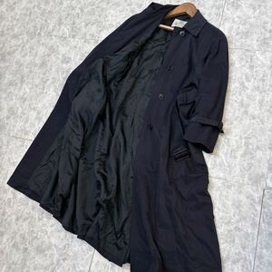 1円~ ＊ 英国製 '希少 80's ビンテージ' Aquascutum アクアスキュータム 比翼 ロング ステンカラーコート 高級婦人服 レディース アウター