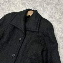 OO1 ＊ 美品 高級感溢れる '至高の逸品' 最高級 MOHAIR & WOOL ロング コート 婦人服 レディース アウター BLACK _画像3