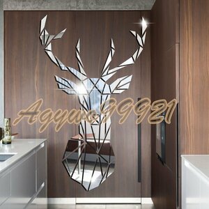 北欧風 鹿のウォールステッカー 飾り 鏡 インテリア 存在感 DIY ホーム ３D おしゃれ オーナメント 装飾 リビング AT10185