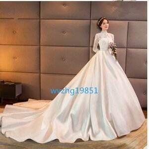  wedding dress lustre exist satin cloth train type custom-made possibility wedding ... two next . front ..YLH160