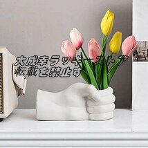 人気推薦 ホワイト セラミック 拳 花器 クリエイティブ 簡潔なスタイル ドライフラワー花瓶 ホーム ダイニングテーブル 装飾花瓶 f1974_画像2
