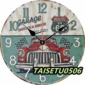 壁掛け時計 レトロ アメリカン アンティーク 時計 おしゃれ 壁掛け 車 インテリア 装飾 リビング カフェ 14インチ ZCL787