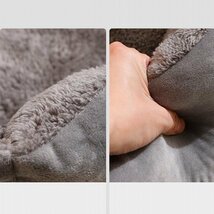 猫 犬 ベッド　ペットベッド ふわふわ　暖か もこもこ　キャット ペット用品　クッションマット 柔らかい 耐噛み 秋冬 グレー Lサイズ_画像2