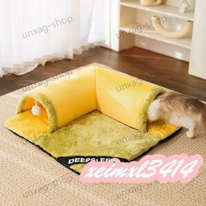 猫 犬 ベッド　ペットベッド ふわふわ　暖か もこもこ　トンネル ペット用品 ペットハウス　滑り止め　クッション マット柔らかい　秋冬