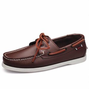  original leather moccasin men's leather shoes comfort driving shoes casual deck shoes 24.5cm