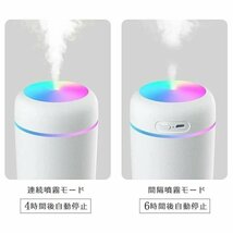 【 2WAY給電 充電式 】 加湿器 卓上加湿器 USB 小型 超音波 大容量 USB加湿器 携帯加湿器 LEDライト ミニ 加湿機☆カラー/3色選択/1点_画像3