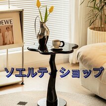 花型 コーヒーテーブル サイドテーブル 木製 無垢材 ウッド うねうね リビング ソファ ベッドサイド 寝室 おしゃれ 北欧 モダン_画像4