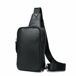 ボディーバッグ メンズ レザー ショルダーバッグ 斜めがけ 本革 牛革 ワンショルダー 鞄 カバン 大容量 軽量 多機能 黒