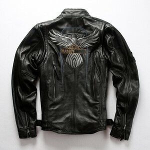 プロテクター レザージャケット　ハレージャケット 牛革 革ジャン 本革 カウハイド バイクレザー 　 アメカジ S～5XL