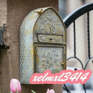 CHQ1478# ヨーロッパスタイル 郵便ポスト ガーデンヴィラ 装飾 郵便受け レトロ鉄のメールボックス 金属ポストボックスメールボックス
