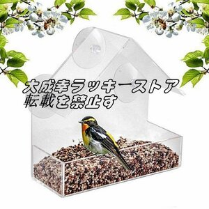 超人気 バードフィーダー 鳥餌入れ 吸盤式給餌器 野鳥 餌台 止まり アクリル製 窓ガラスに設置 餌場 えさ台 小鳥 鳩 野鳥観察 鳥 f1943