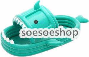 me pool pretty Shark pool automatic expansion air pool for children home use large folding type air pump necessary compact storage (1.98m, green )