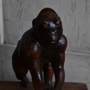 Vintage USA Leather Animal 'Gorilla' レザーアニマル 革 動物 アフリカ アジア オーナメント アメリカ アンティーク ヴィンテージ Y-1874