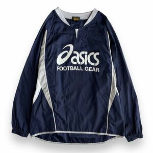 asics アシックス FOTBALL GEAR ナイロン プルオーバー ピステ トレーニング トップス ウェア サッカー フットサル 練習着 L ネイビー 紺