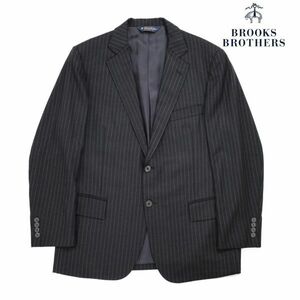 *BROOKS BROTHERS Brooks Brothers полоса 2B жакет / черный / tailored jacket /L ранг / костюм / костюм сверху / ходить на работу /