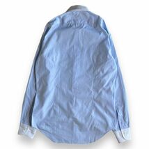 鎌倉シャツ Maker's Shirt 鎌倉 100番手 長袖 ピンストライプ ドレス シャツ ワイシャツ スーツ ビジネス トップス 15-35 1/2 38-85 ブルー_画像8