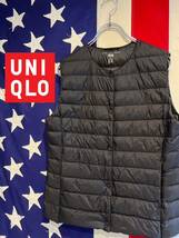 ★UNIQLO★ユニクロ★ウルトラライトダウンコンパクトベスト★耐久撥水★軽量★パッカブル★スナップボタン★ナイロン★ブラック★Mサイズ_画像1