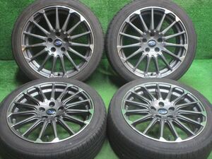 中古 ホイールタイヤ 4本 225/45R18 2021年製 スバル純正 レヴォーグ STIスポーツ スタッドレス タイヤ ブリヂストン ブリザック VRX2