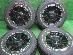 中古 ホイールタイヤ 4本 215/65R16 2022年製 8分山 フレックス デルフ04 ラジアル タイヤ TOYO オープンカントリー R/T