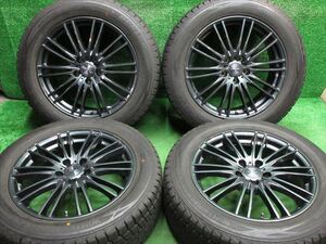 中古 ホイールタイヤ 4本 235/55R18 2016年製 8分山 VELVA AGUDO スタッドレス タイヤ ダンロップ ウィンターマックス SJ8