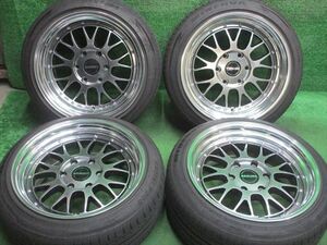 中古 ホイールタイヤ 4本 215/45R18 2023年製 8分山 ファブレスヴァローネ LM9 ラジアル タイヤ ミネルバ F205